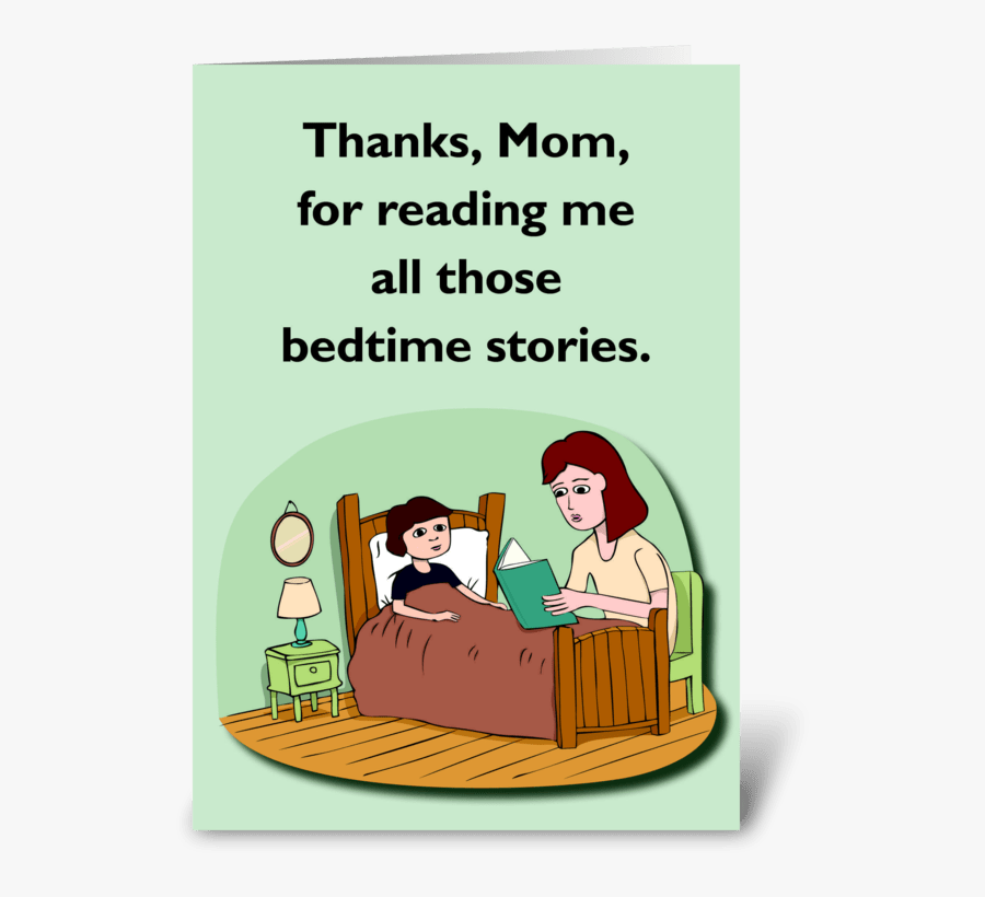 Bedtime Stories Greeting Card - Cartoon, Transparent Clipart