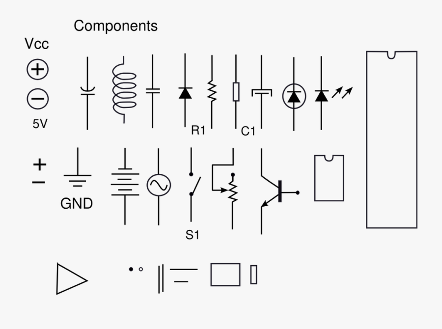 Vector Electronics - Electronic Components Drawing, Transparent Clipart