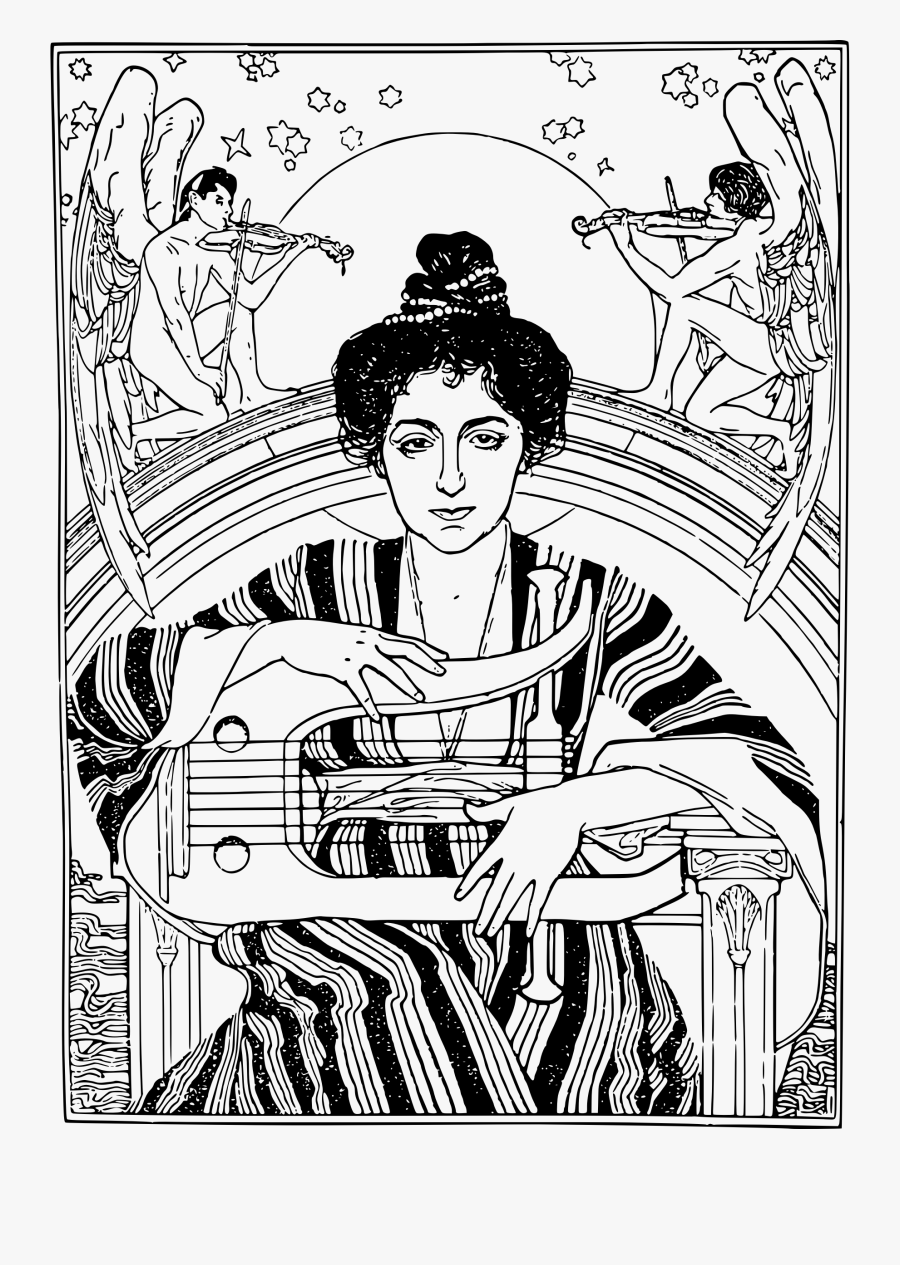 Harp Lady Clip Arts - Ephraim Moses Lilien Family, Transparent Clipart