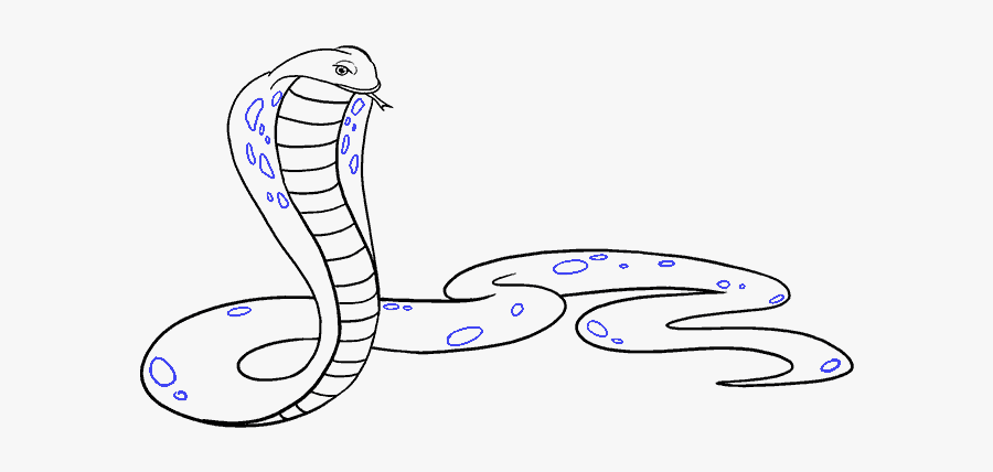 King Cobra Clipart Simple - Snake Cartoon Drawing, Transparent Clipart