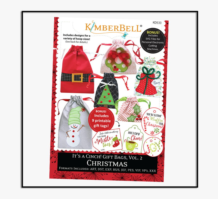 Kimberbell Its A Cinch Gift Bags Volume 2 Christmas - Illustration, Transparent Clipart