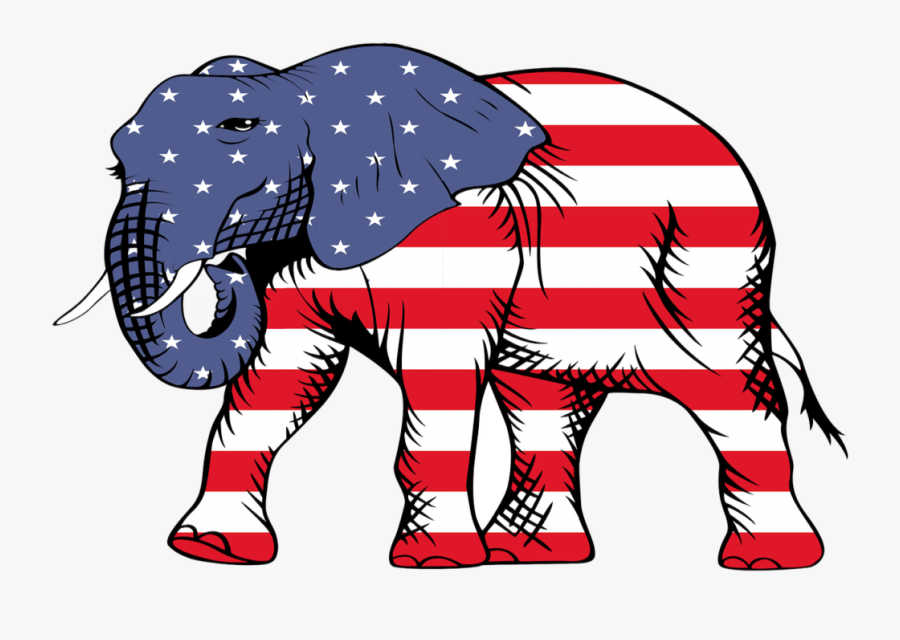 American Flag With Elephant, Transparent Clipart