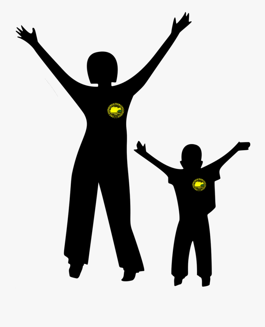 Silhouette Happy Family Clipart, Transparent Clipart