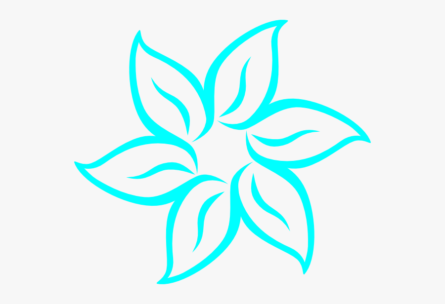Aqua Lotus Flower Clip Art Vector Online Royalty Free - Simple Flower Clipart Black And White, Transparent Clipart