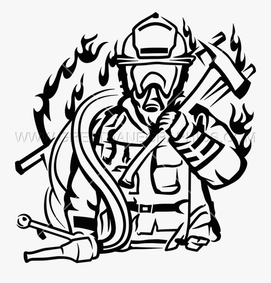 Volunteering Clipart Black And White - Firefighter Clipart Black And White, Transparent Clipart