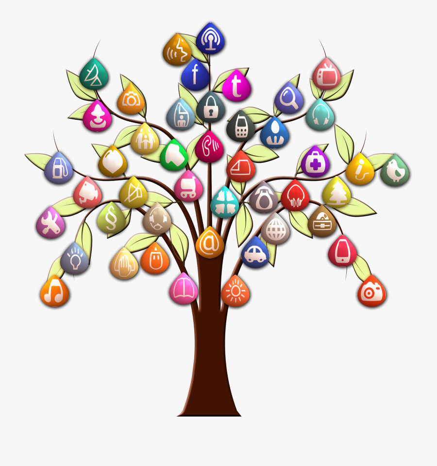 Social Media Icon Tree Png - Icon Social Media Tree Png, Transparent Clipart