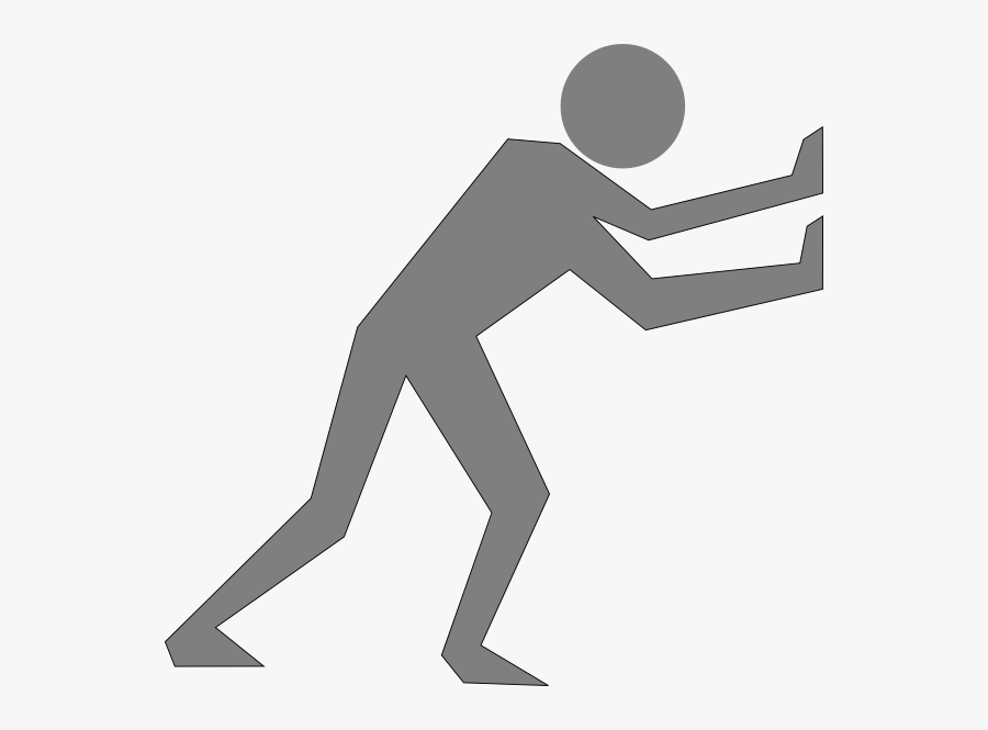 Man Pushing Grey Svg Clip Arts - Push Clipart, Transparent Clipart