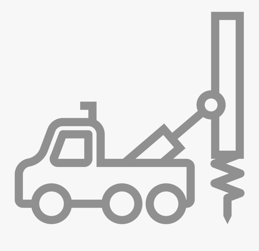 Null - Truck Drilling Rig Outline, Transparent Clipart