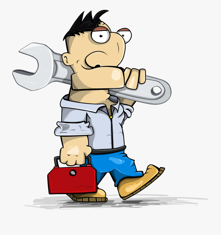 Ac Repair Worker - Funny Work Cartoon, Transparent Clipart