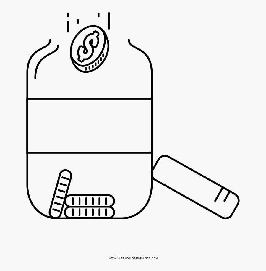 Mason Jar Coloring Page, Transparent Clipart