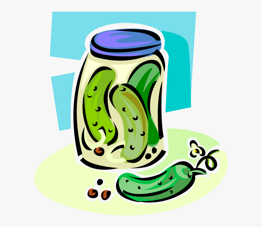 Vector Illustration Of Homemade Pickled Vegetable Cucumber - Pickle Jar Clip Art Png, Transparent Clipart