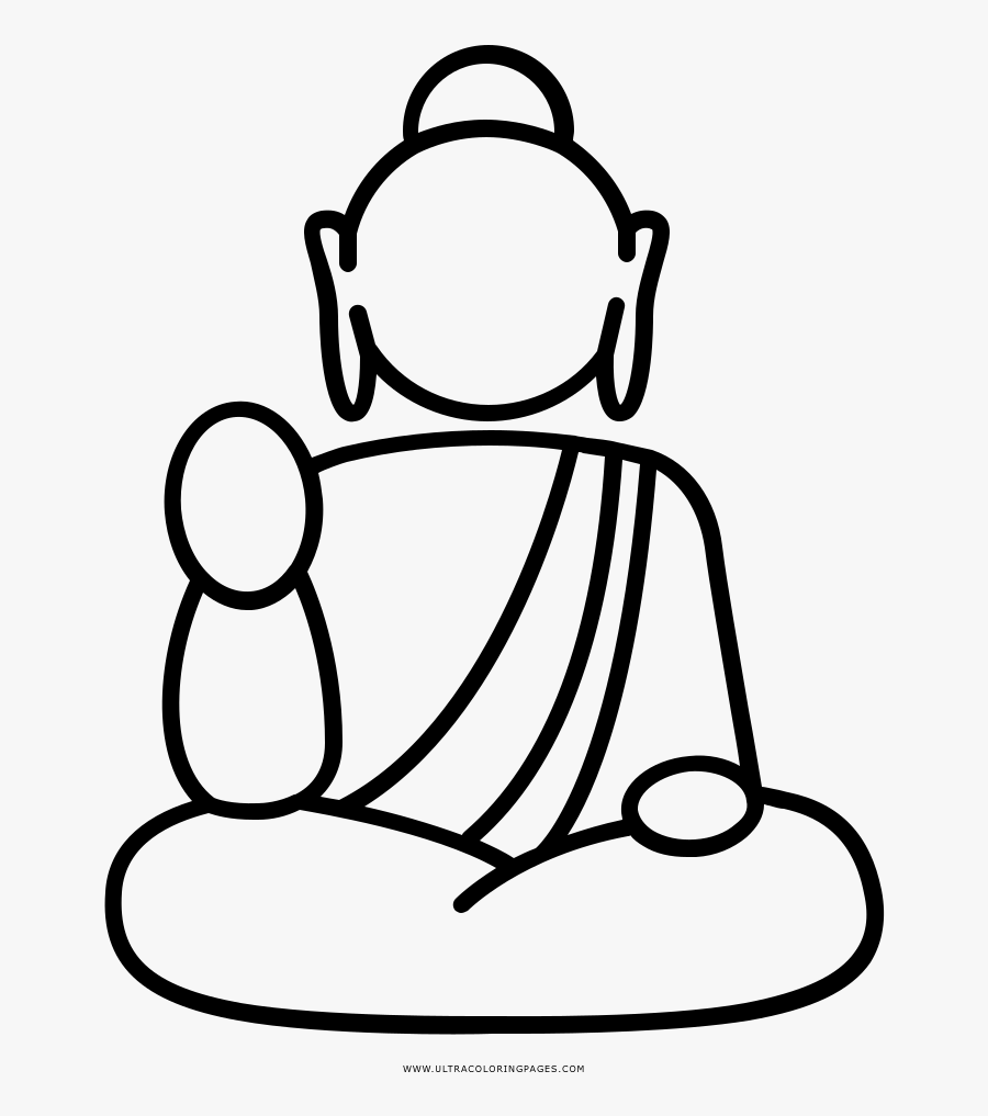 Buddha Coloring Page, Transparent Clipart