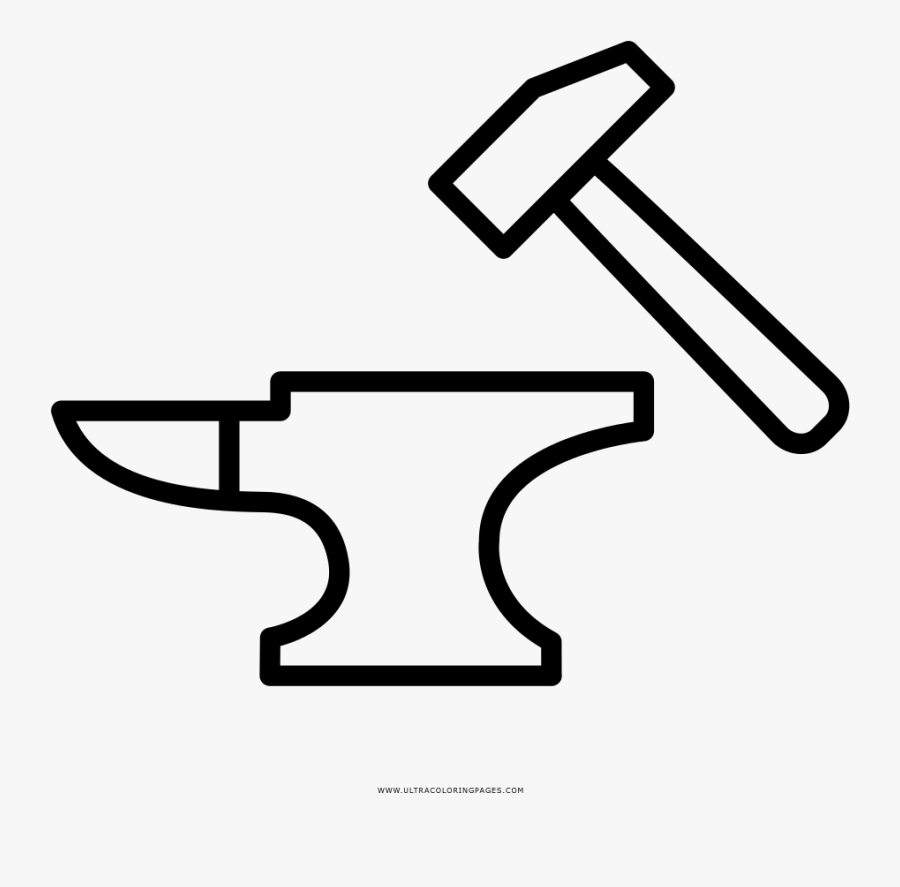 Anvil And Hammer Coloring Page - House Repair Work Hd, Transparent Clipart