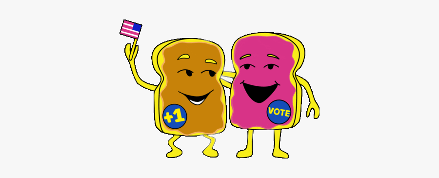 #peanutbutter #jelly #sandwich #vote #brown #pink #1 - Cartoon, Transparent Clipart