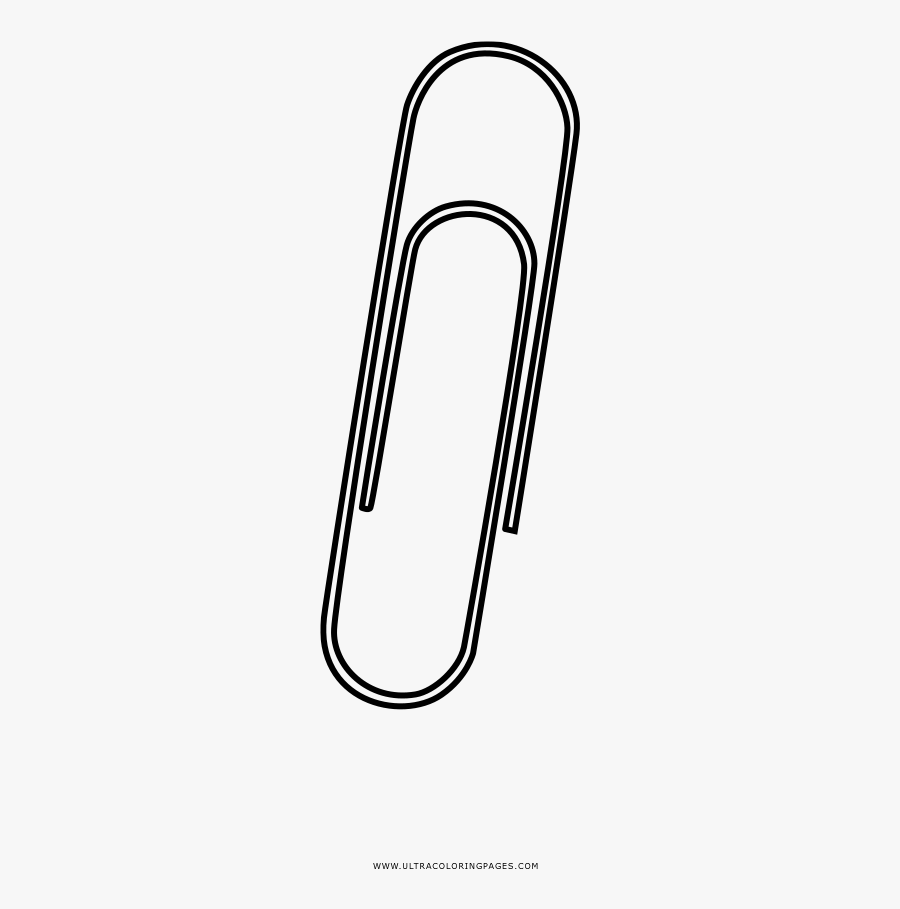 Paper Clip Coloring Page - Line Art , Free Transparent Clipart - ClipartKey