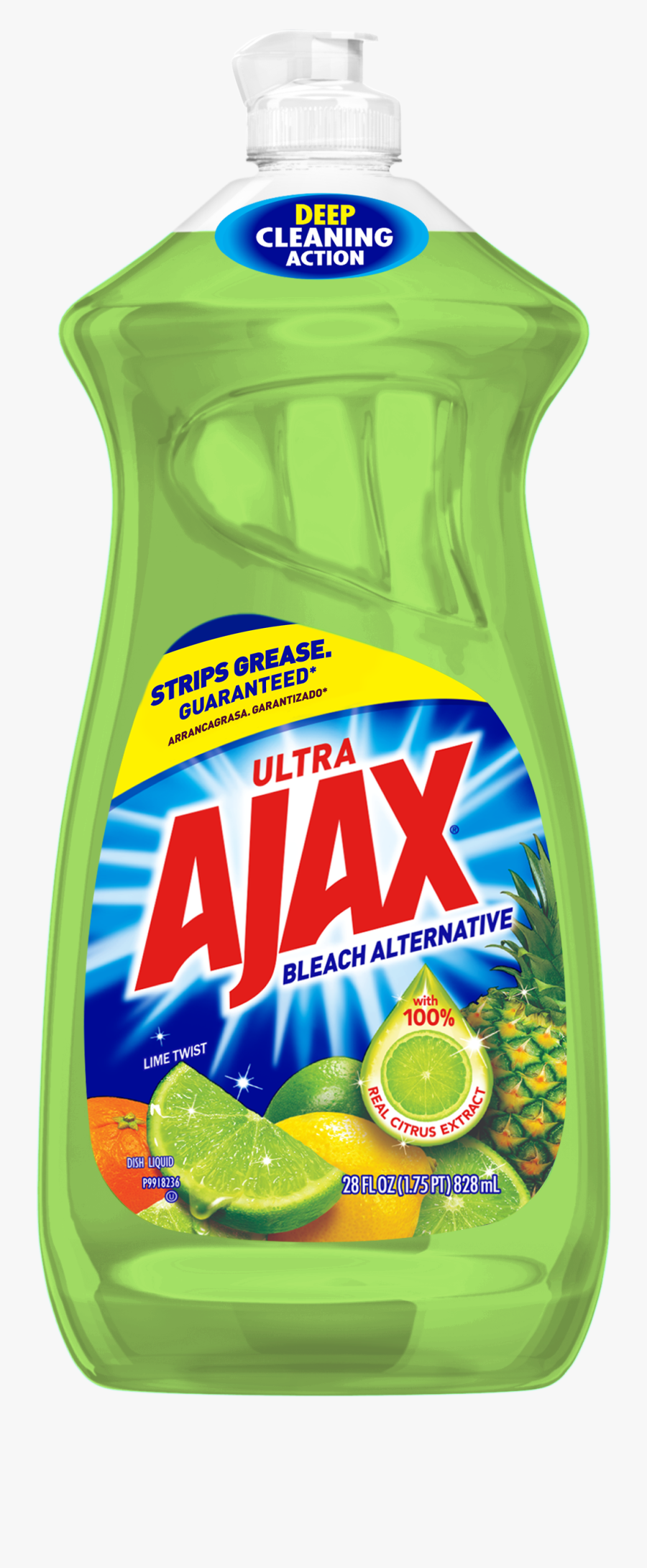 Ajax Dishwashing Liquid Dish Soap, Tropical Lime Twist - Vest, Transparent Clipart