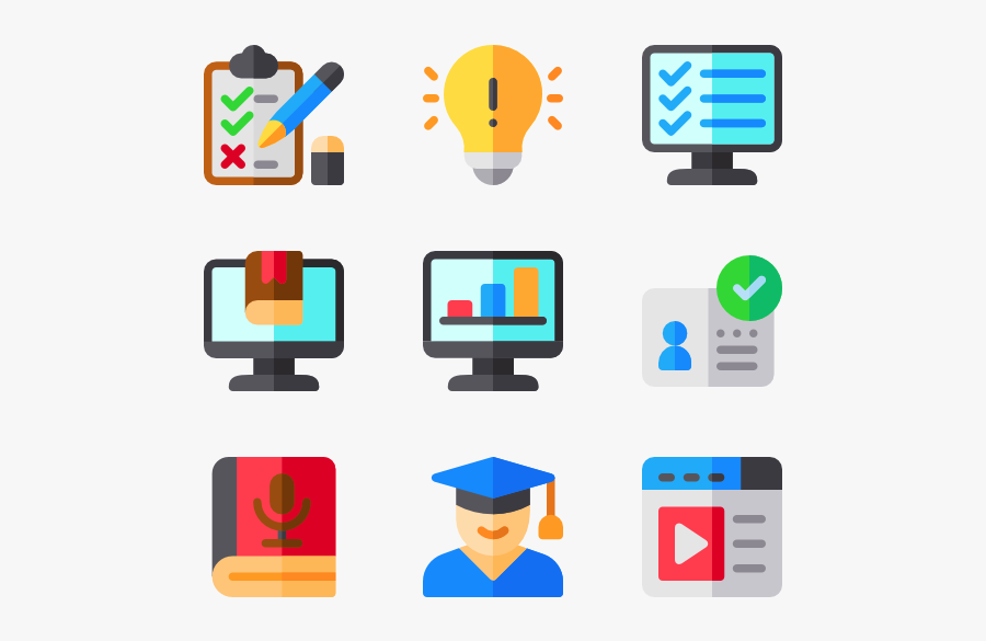 E Learning Icon Png, Transparent Clipart
