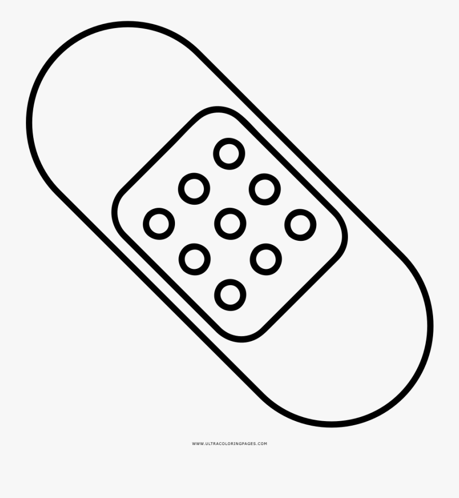 Bandage Coloring Page - Desenho De Curativo Para Colorir, Transparent Clipart