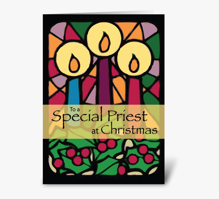 Priest Christmas Candles Greeting Card - Greeting Card, Transparent Clipart