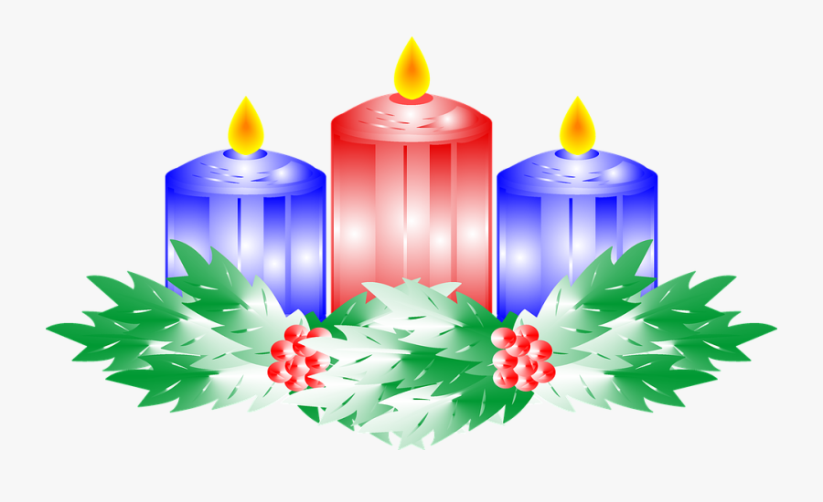 Candles, Flame, Holly, Christmas, Holidays - Advent Candle, Transparent Clipart
