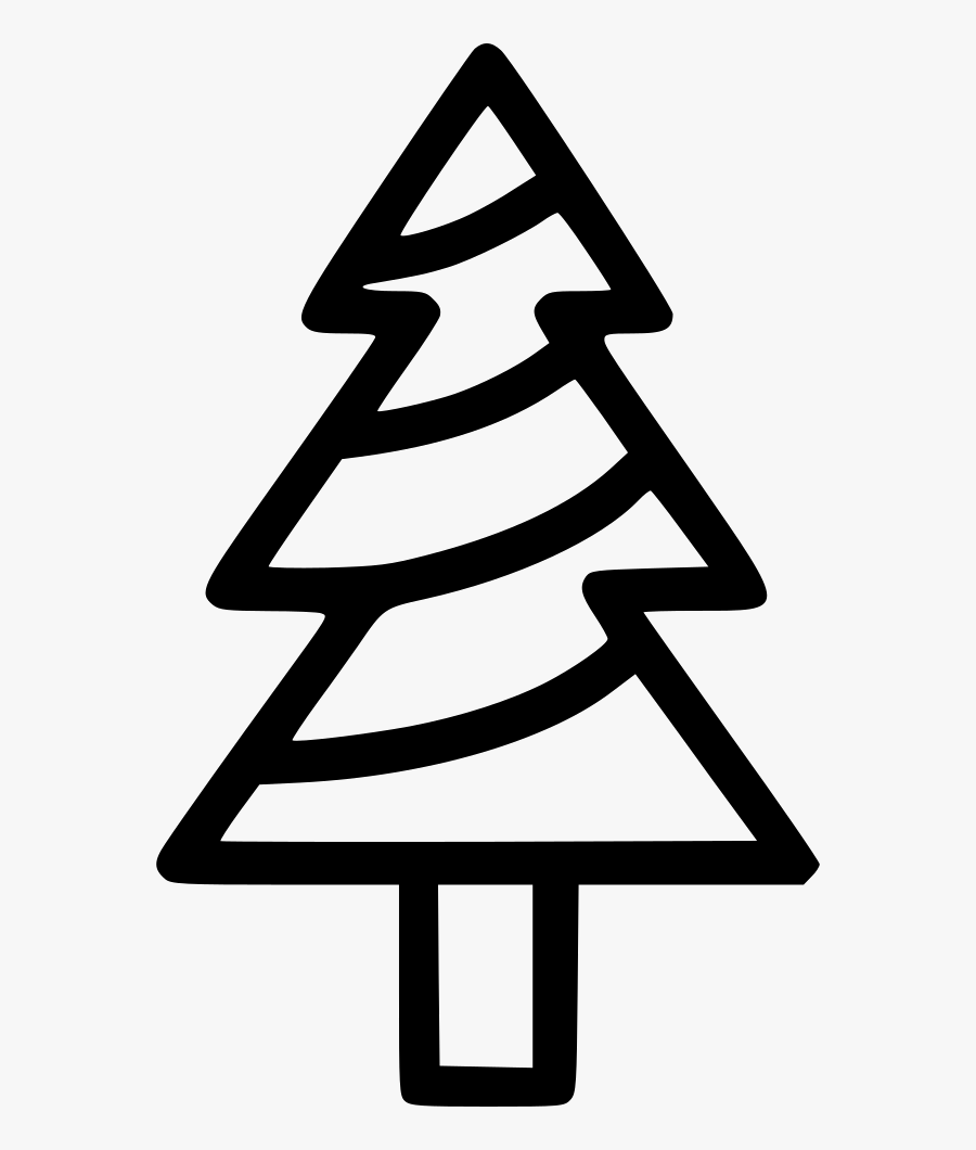 Christmas Tree Fir Newyear Holiday Star - Xmastreeoutline, Transparent Clipart