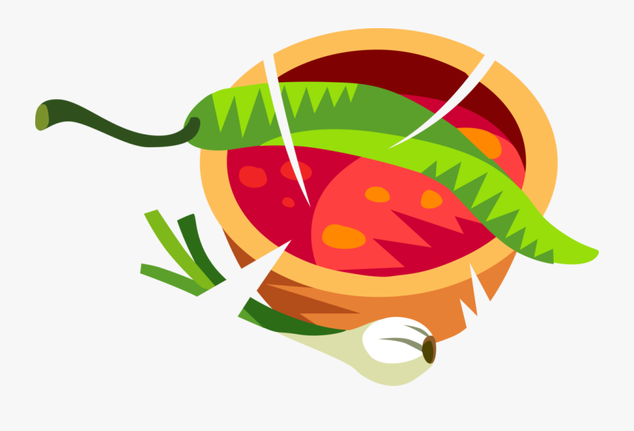 Vector Illustration Of Spicy Salsa Picante Tomato-based - Illustration, Transparent Clipart