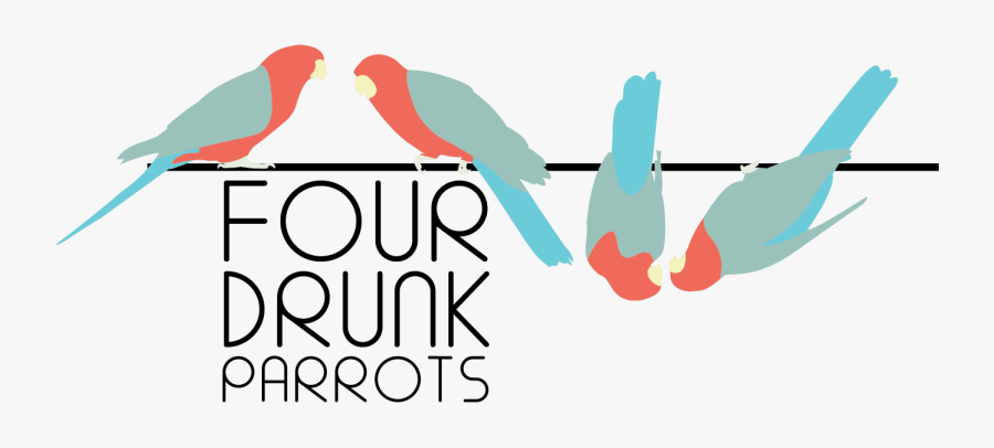 Four Drunk Parrots, Transparent Clipart