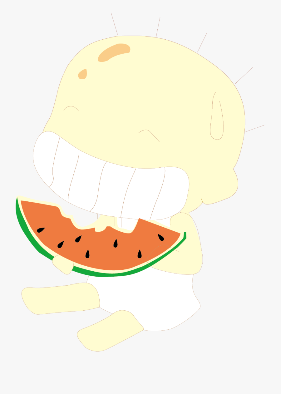 Watermelon Eating Cartoon Child - Illustration, Transparent Clipart