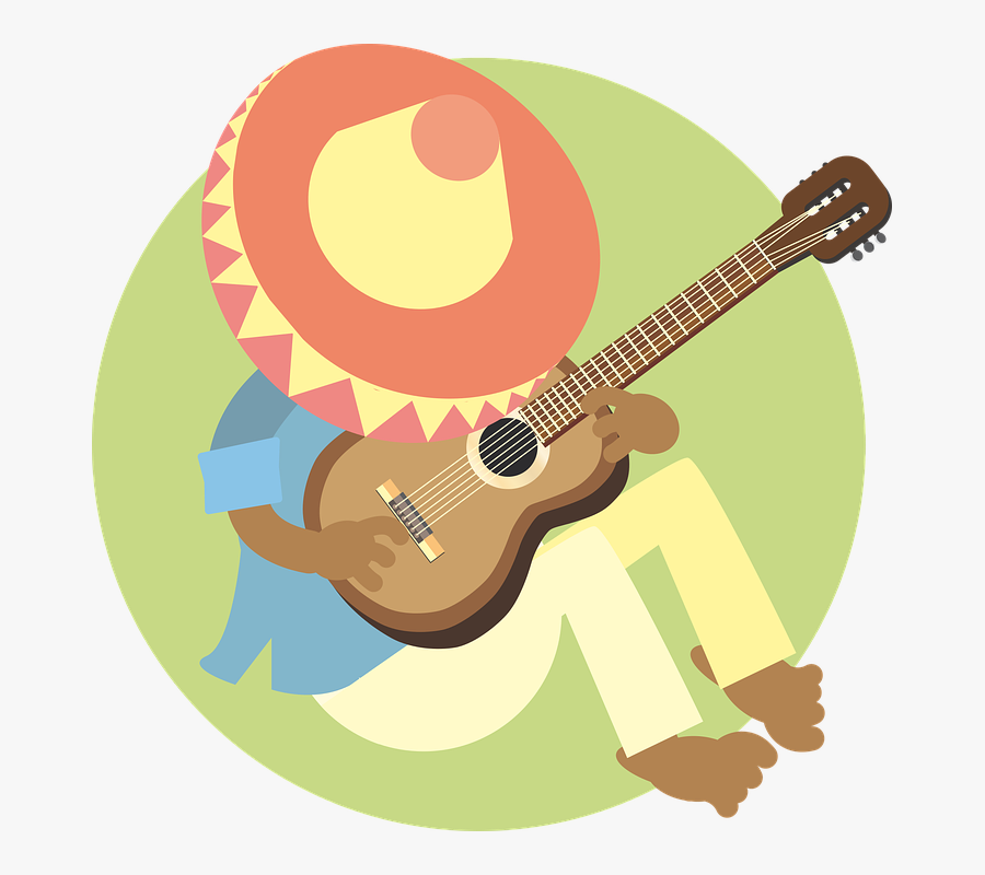 Man, Sleeping, Mexican, Guitar, Music, Sombrero - Mexican Sleeping Png, Transparent Clipart