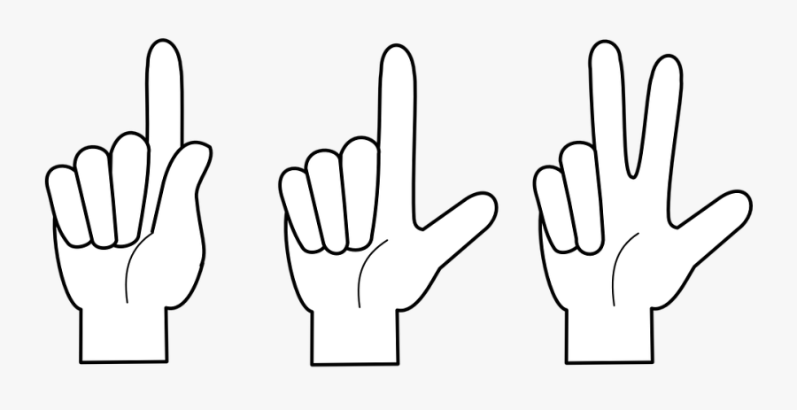 One Two Three Finger Png, Transparent Clipart