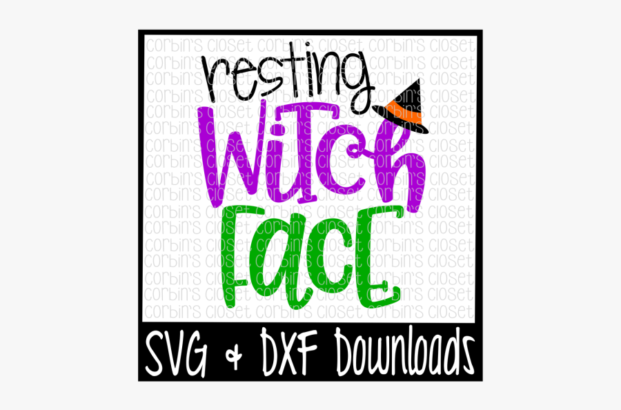 Free Halloween Svg * Resting Witch Face Cut File Crafter - Poster, Transparent Clipart