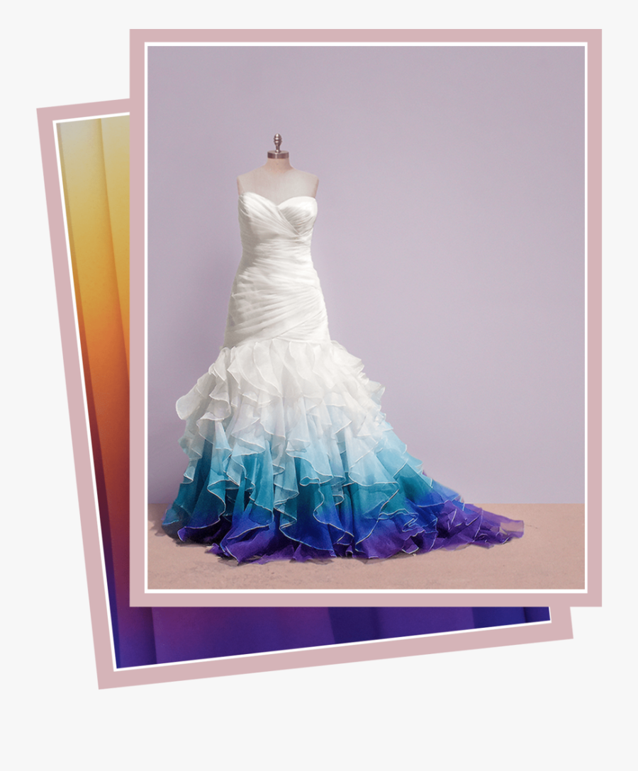 purple dipped wedding dress