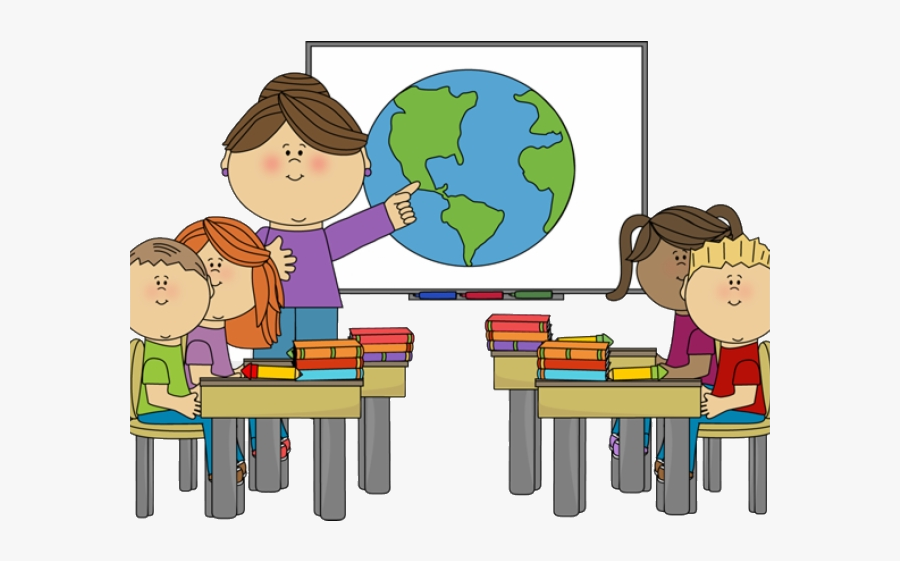 Classroom Teacher And Students Clipart Free Clip Art - School Class Clipart, Transparent Clipart