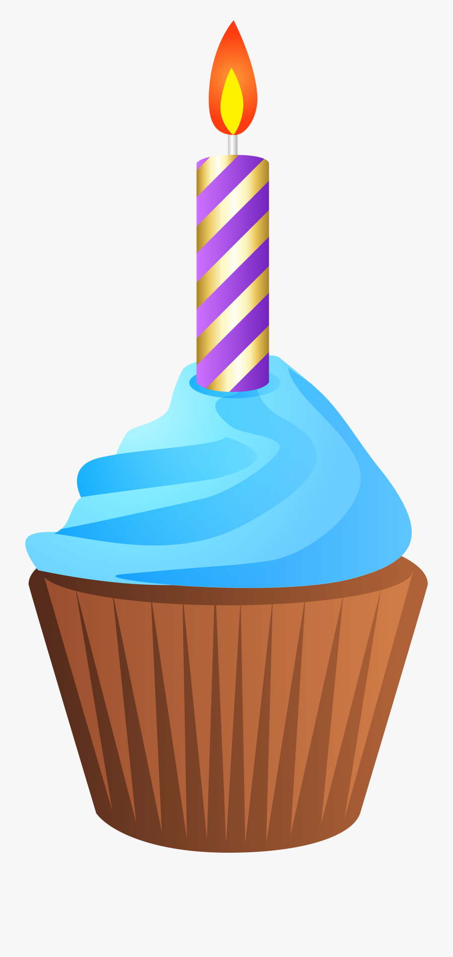 Birthday Muffin With Candle Transparent Png Clip Art - Birthday Muffin Png, Transparent Clipart