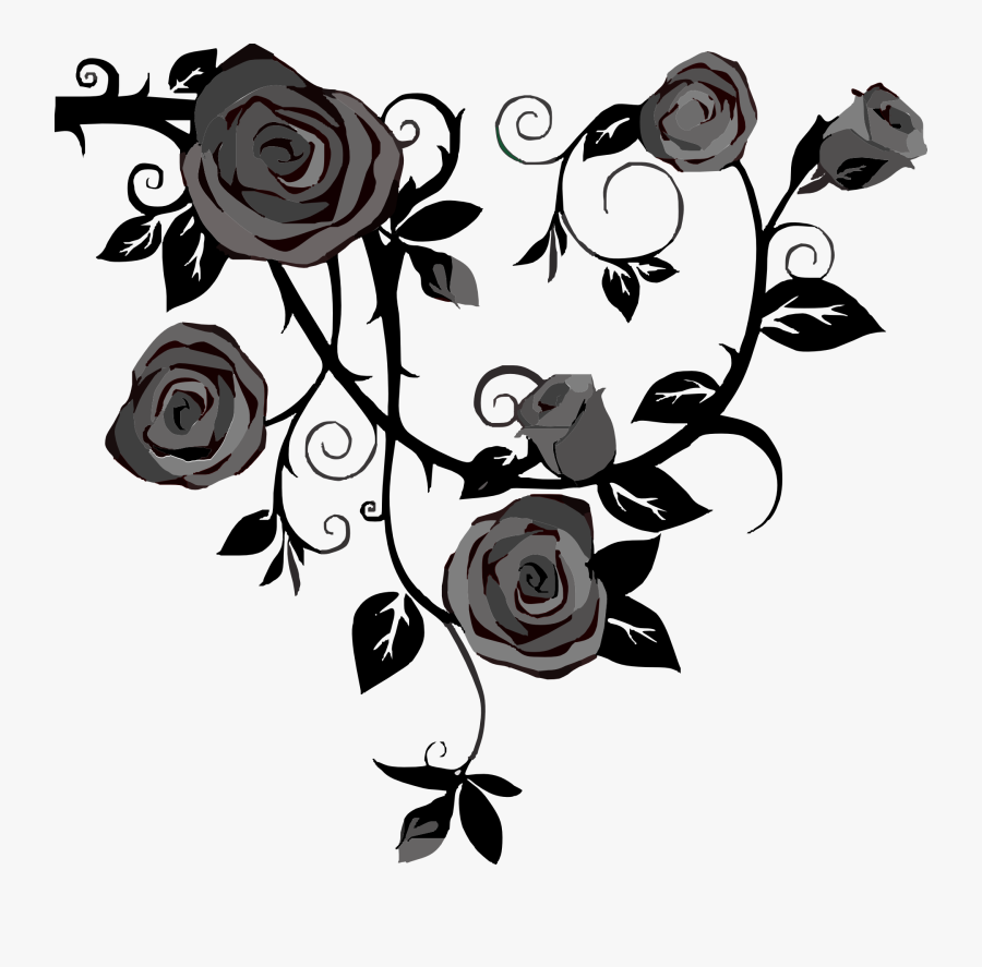 Black Flowers No Background, Transparent Clipart