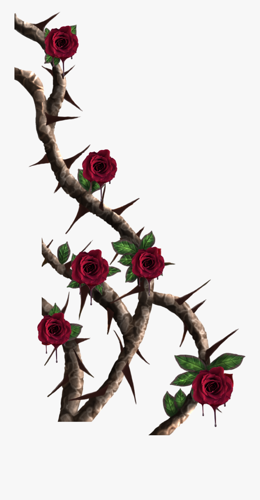 #vines #roses #rose #vine #red #thorns #melting #drip - Roses With Thorns Png, Transparent Clipart