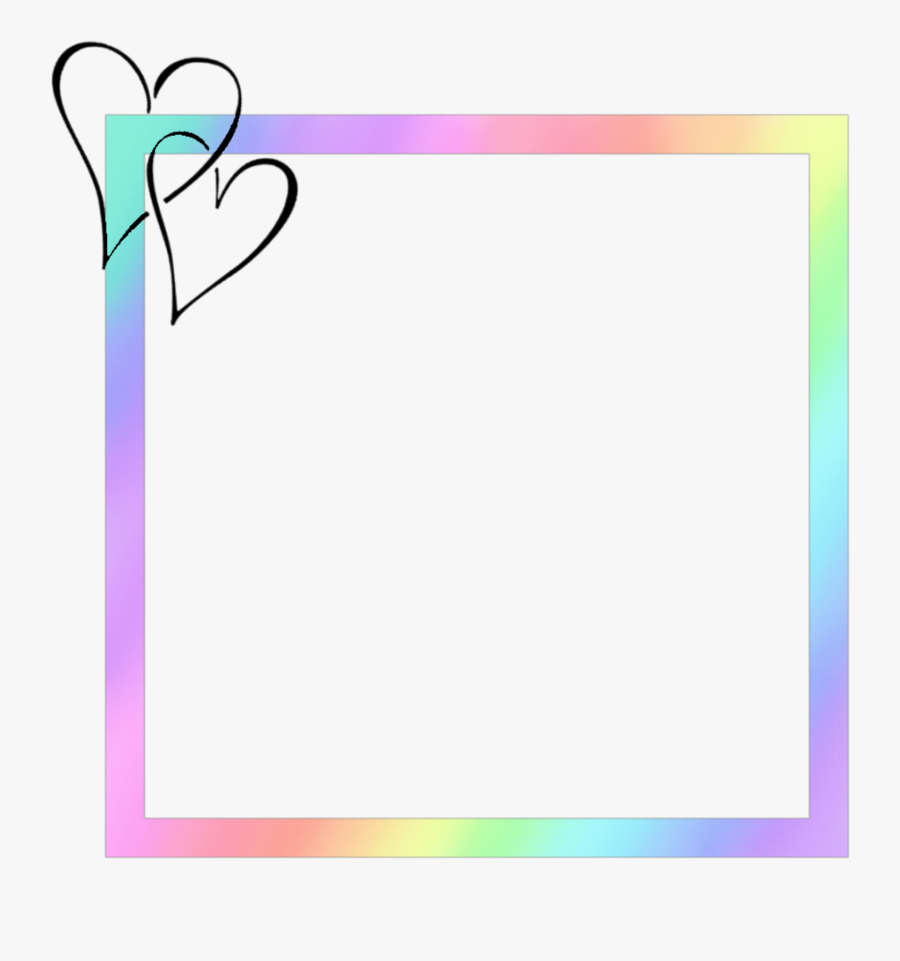 #pastel #rainbow #frame #rainbowframe #hearts - Pastel Rainbow Pastel Frame, Transparent Clipart