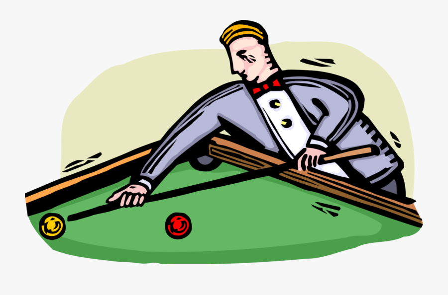 Vector Illustration Of Sport Of Billiards Player Plays - Illustration, Transparent Clipart