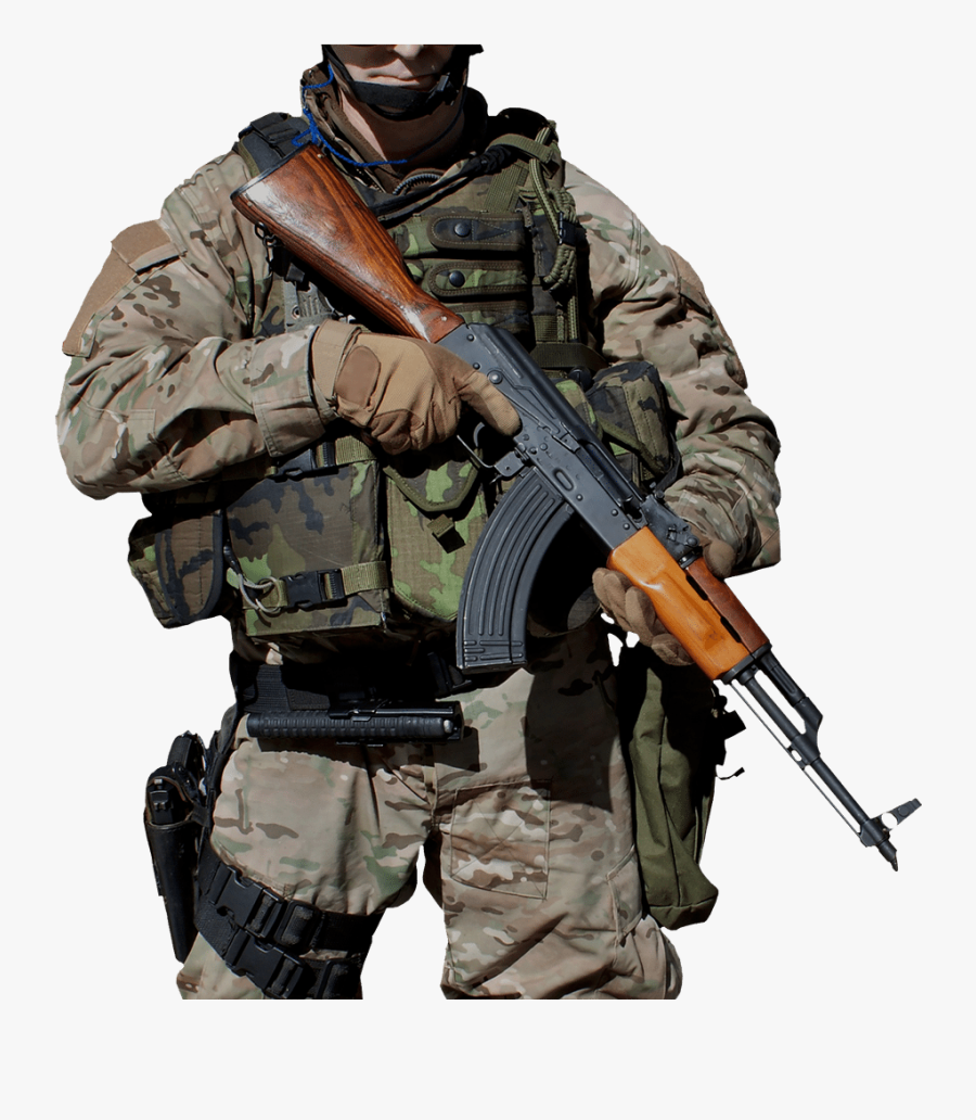 Special Forces Ak 47 - Soldier With Ak 47, Transparent Clipart