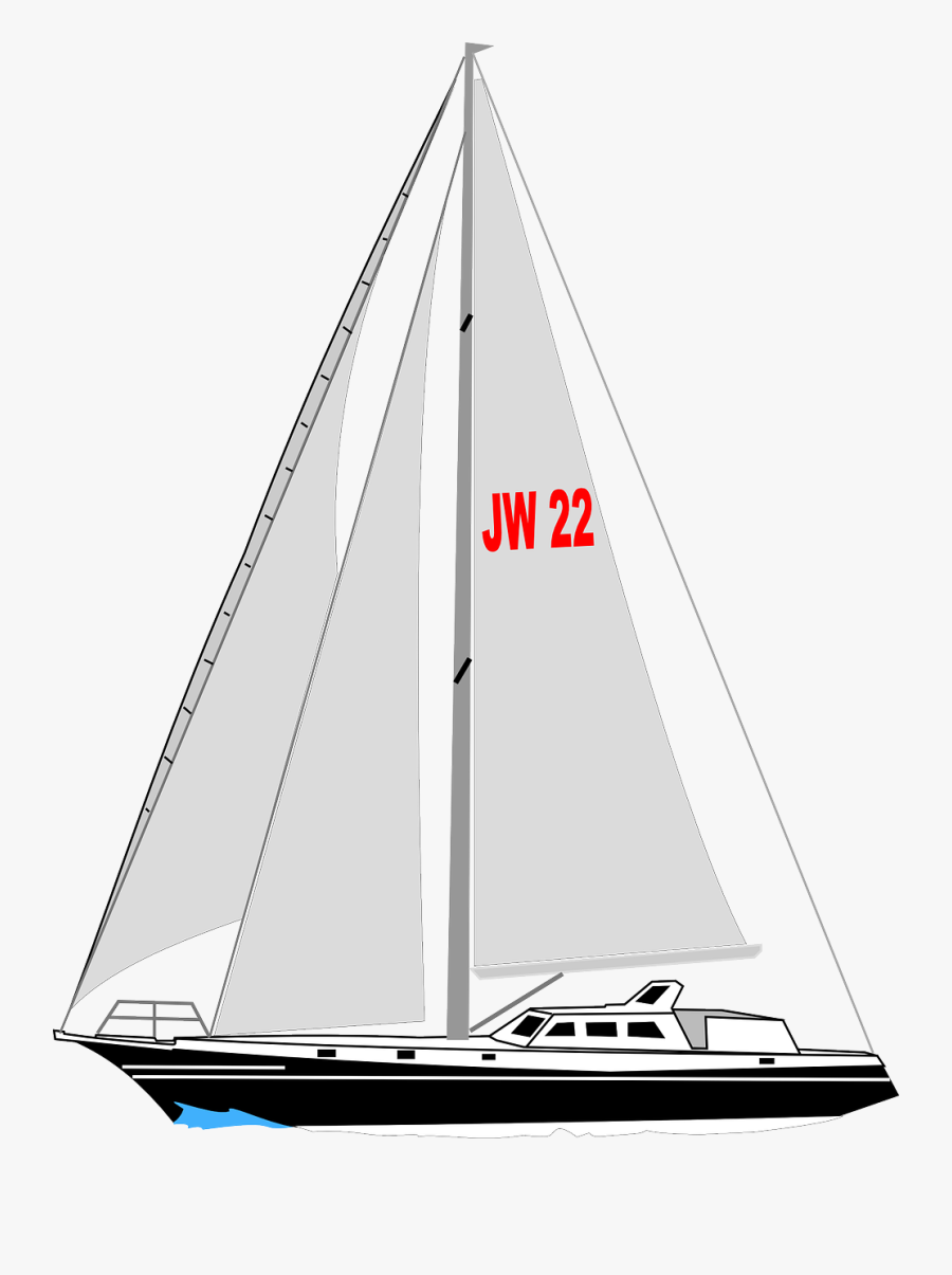 Sailboat Yacht Sail Water - Sailboat With Transparent Background, Transparent Clipart