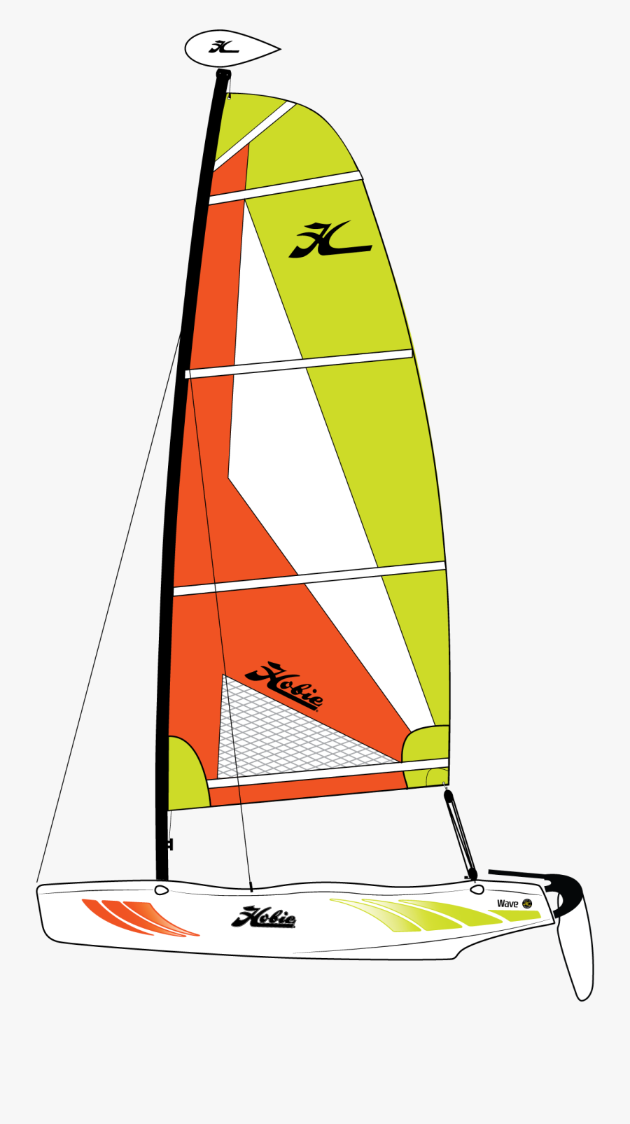 Clip Art Wave Specifications Rotomolded Sailboats - Sail Boat Hobie Wave, Transparent Clipart