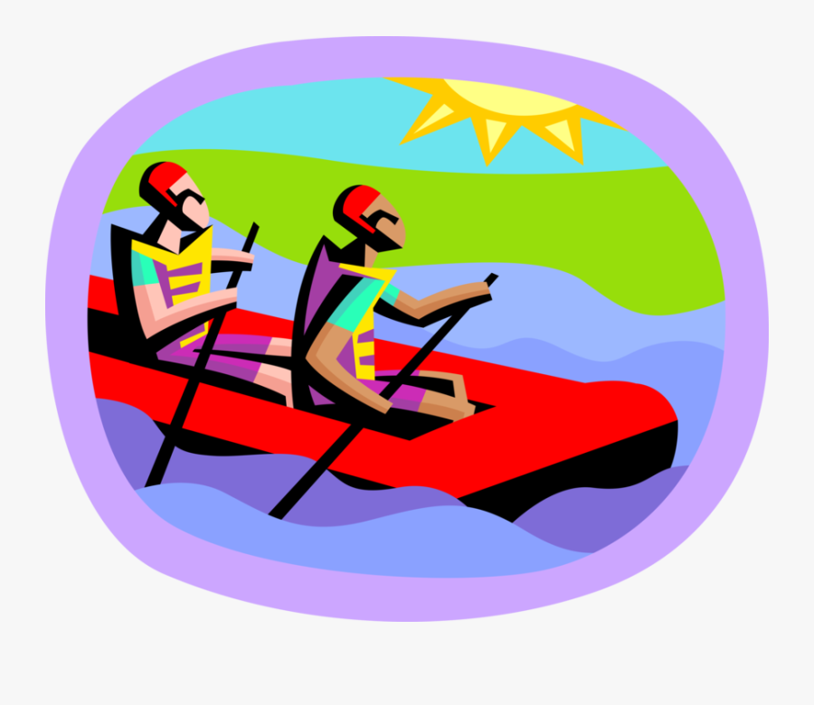 Vector Illustration Of Water Rafting In Inflatable - Water Sports Cartoon Png, Transparent Clipart
