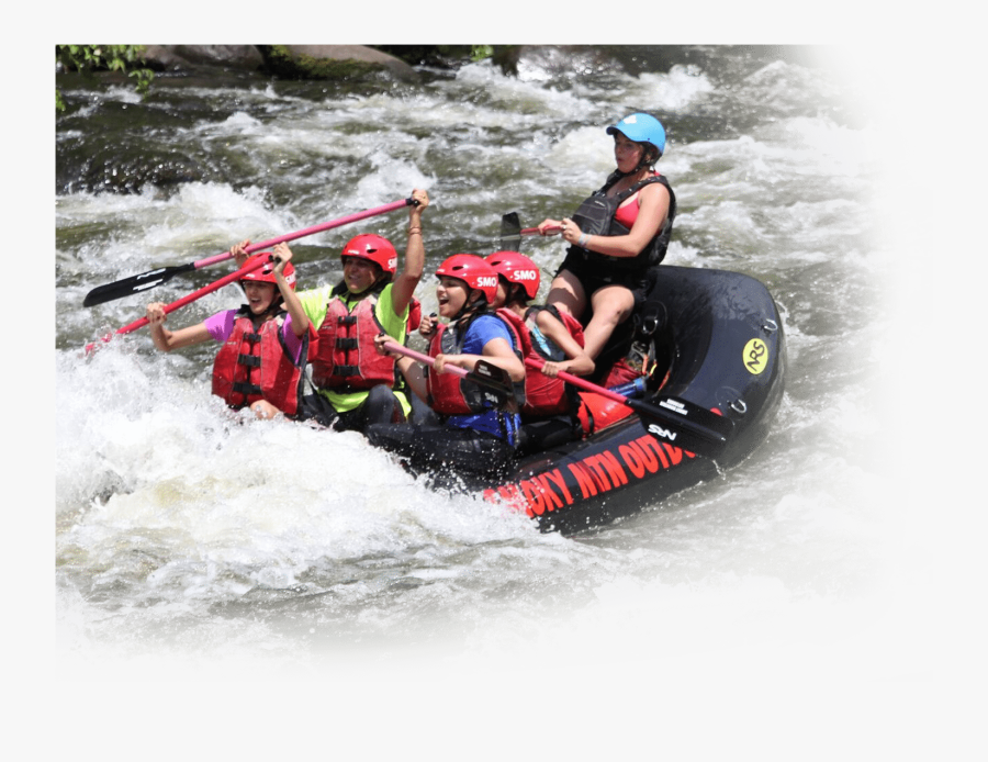 Guide With Rafters In Whitewater On Pigeon River With - Extreme White Water Rafting, Transparent Clipart