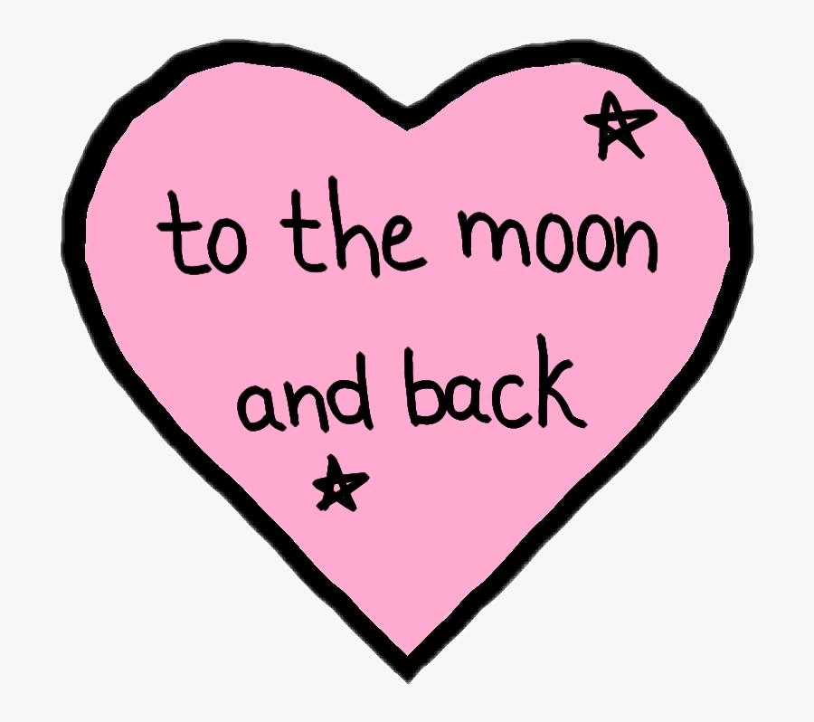 #love #pink #moon #ily #i #love #you #to #the #moon - Heart, Transparent Clipart