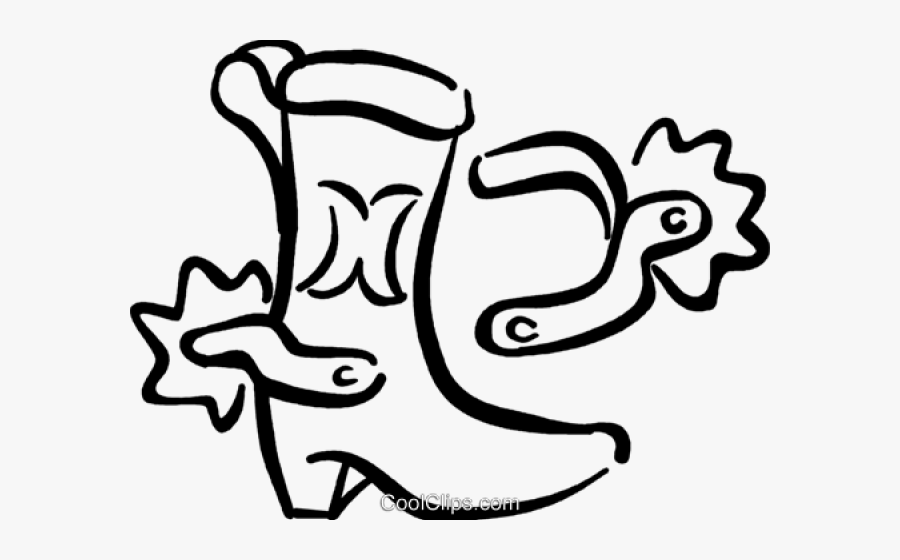 Spurs Vector Cliparts - Cowboy Boots With Spurs, Transparent Clipart