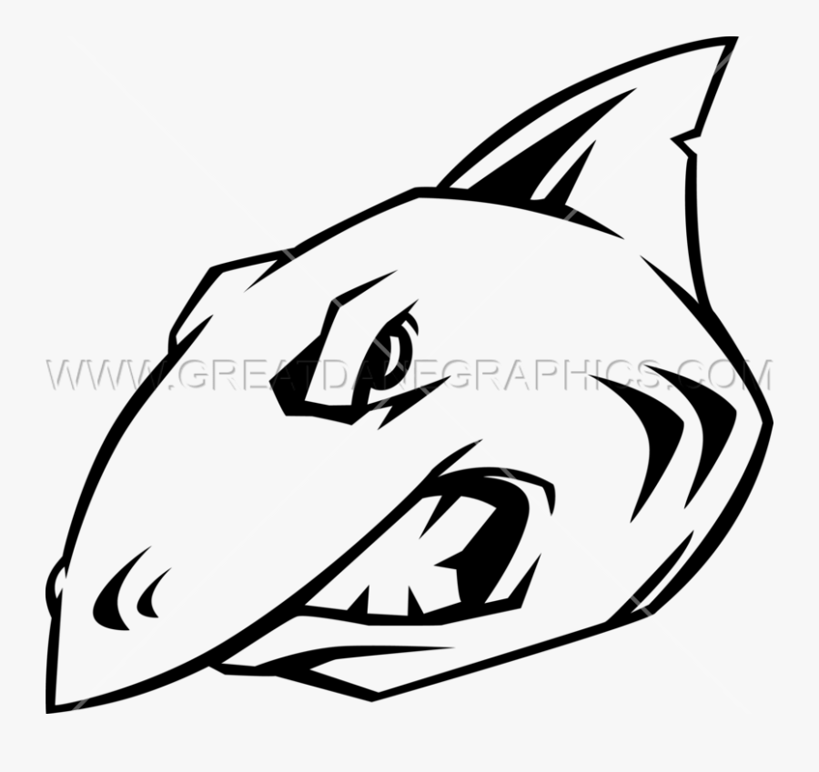 Shark Head Png - Black And White Shark Head, Transparent Clipart