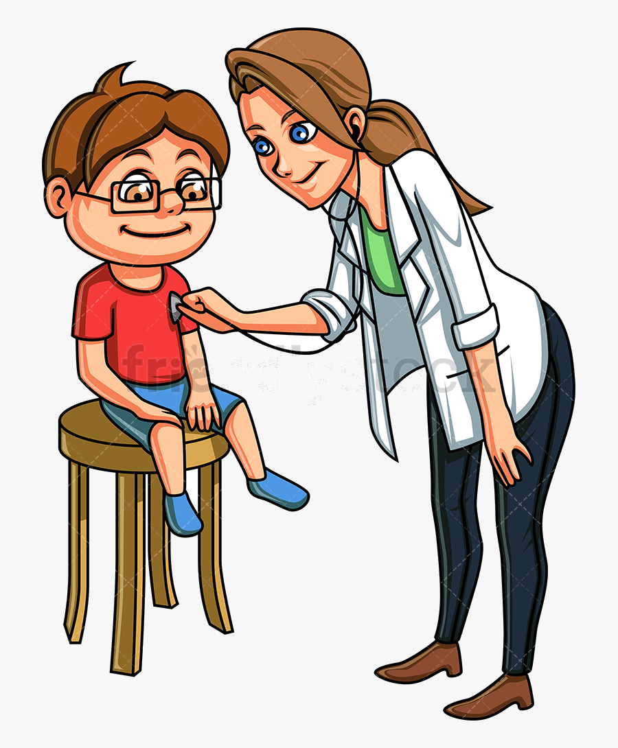 Doctor Kid At The Transparent Png - Girl At Doctor Clipart, Transparent Clipart