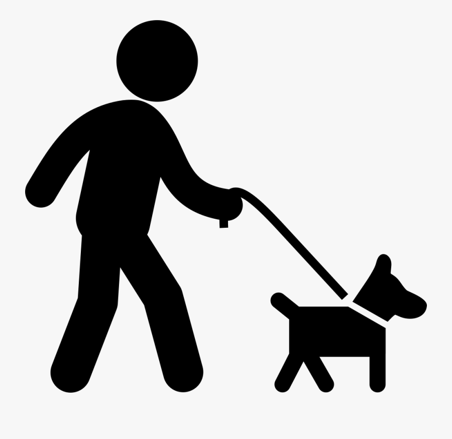 Transparent Man Walking Silhouette Png - Dog On Leash Clip Art, Transparent Clipart