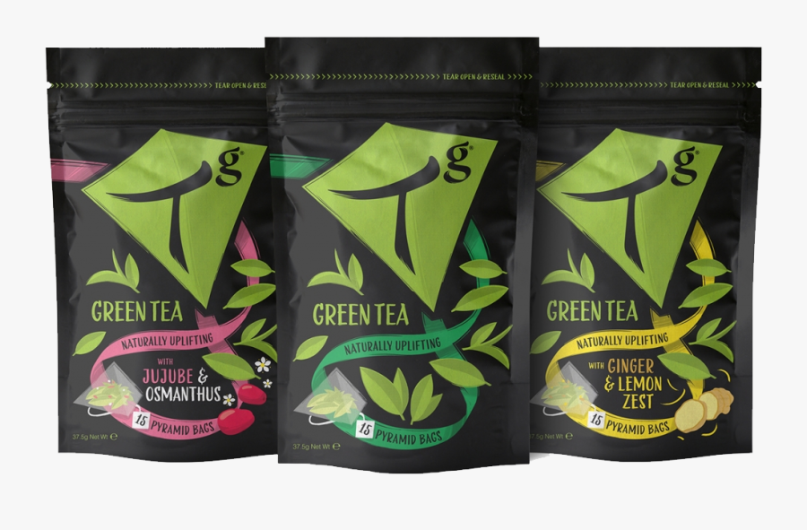 Hot Tg Green Tea Comes In 3 Falvours - Stand Up Pouch Tea Packaging Design, Transparent Clipart