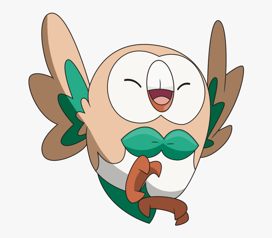 Grass Clipart Pokemon Grass - Happy Rowlet Pokemon, Transparent Clipart